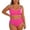 Hot Pink, variant on Plus Size Two Piece Ruffled Strapless Bikini High Waisted Bathing Suit Beachwear Comfortable All Day Resort Swimwear