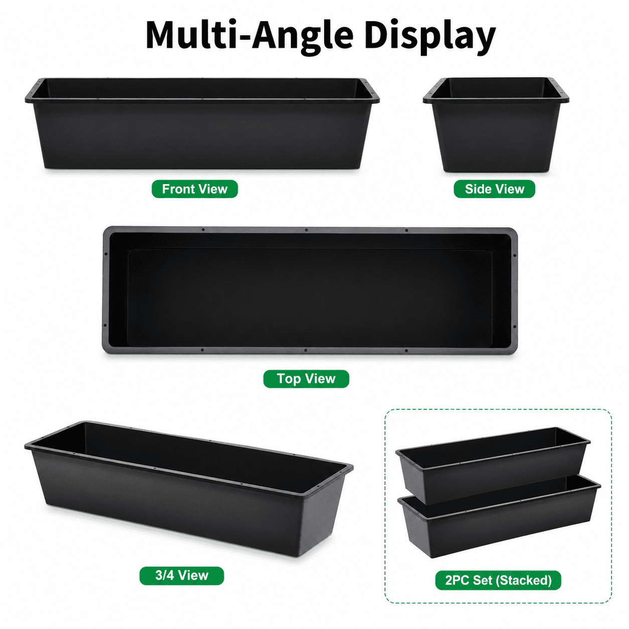 2-Piece Dual-Purpose Plastic Livestock Feed Trough, Suitable For Daily Feeding Of Horses, Goats, Pigs And Other Animals; Widely Adaptable To Home Backyards, Pastoral Fences, Livestock Sheds