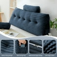 thumbnail image 5 of ANMINY Triangular Headboard Pillow Corduroy Velvet Removable Cover Neck Support Roll Side Pockets Twin, 5 of 7