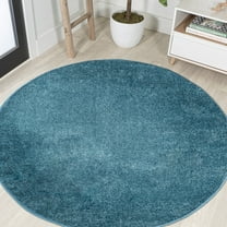 JONATHAN Y SUPERSOFT 5' Round Area Rug, Haze - Turquoise, SEU100H-5R