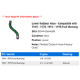 thumbnail image 2 of Lower Radiator Hose - Compatible with 1969 - 1970, 1994 - 1995 Ford Mustang - Gates, 2 of 2