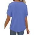thumbnail image 3 of MOSHU Deep V Neck Womens Tops Curved Hem Shirts for Women Fashion Trendy Blouses Casual Loose Fit Tees Tops, 3 of 8