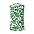 thumbnail image 6 of Lsque Leopard print St. Patrick's Day Print Men's Cotton Blend Sleeveless Muscle Shirts (S-3XL)- Moisture Wicking, Odor Protection, UPF 30+,3X-Large, 6 of 8