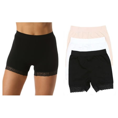 3P-33052-S Just Intimates Women s Seamless Boyshort Underwear (Pack of 3) (Black / White / Nude (Pack of 3)  Small)