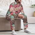 thumbnail image 7 of Fotbe Vintage Typewriter Floral Pattern Long Sleeve Pajama Set for Men,Sleepwear Set,2-piece Loungewear Set,Soft PJs Comfy Nightwear with Pockets-Large, 7 of 7