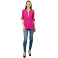 thumbnail image 2 of Phagun Women's Elegant Short Tunic Mandarin-Collar Kurti Chic Casual Cotton Top, 2 of 2
