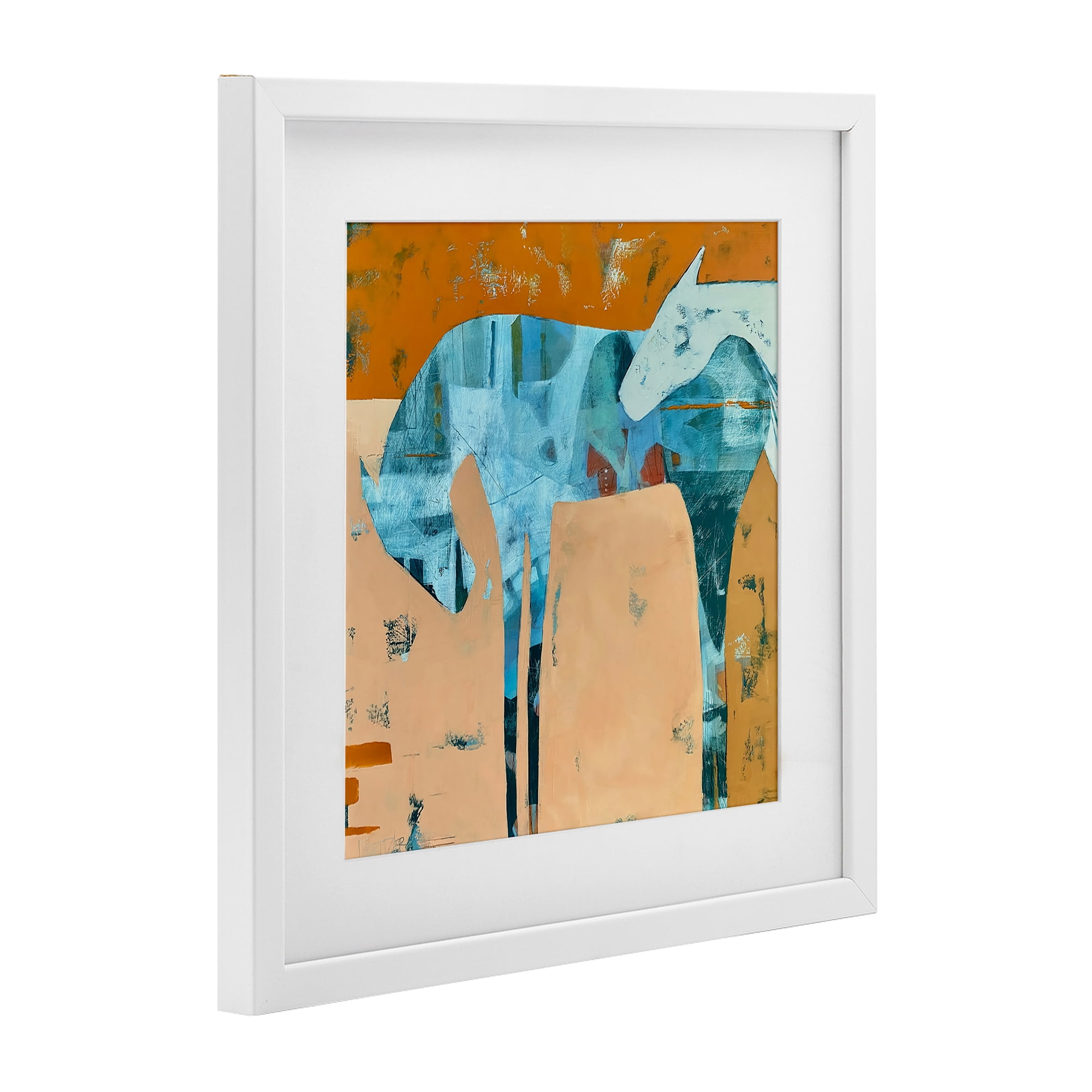 Kindred Crush Horses White Framed Print Under Glass, design by Dianna Fritzler