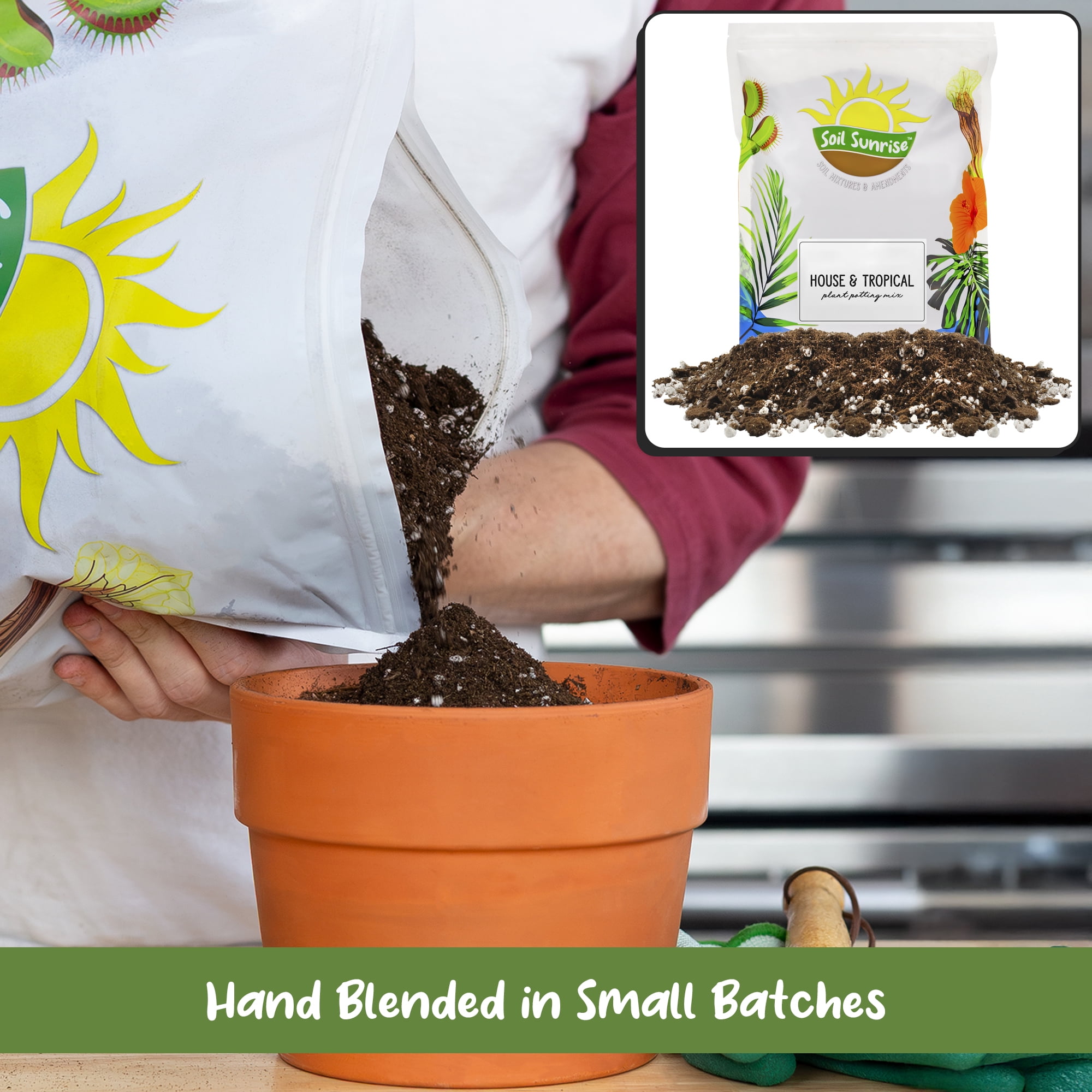 Soil Sunrise Tropical House Plant Potting Mix (12 Quarts); for All Types of Indoor House Plants