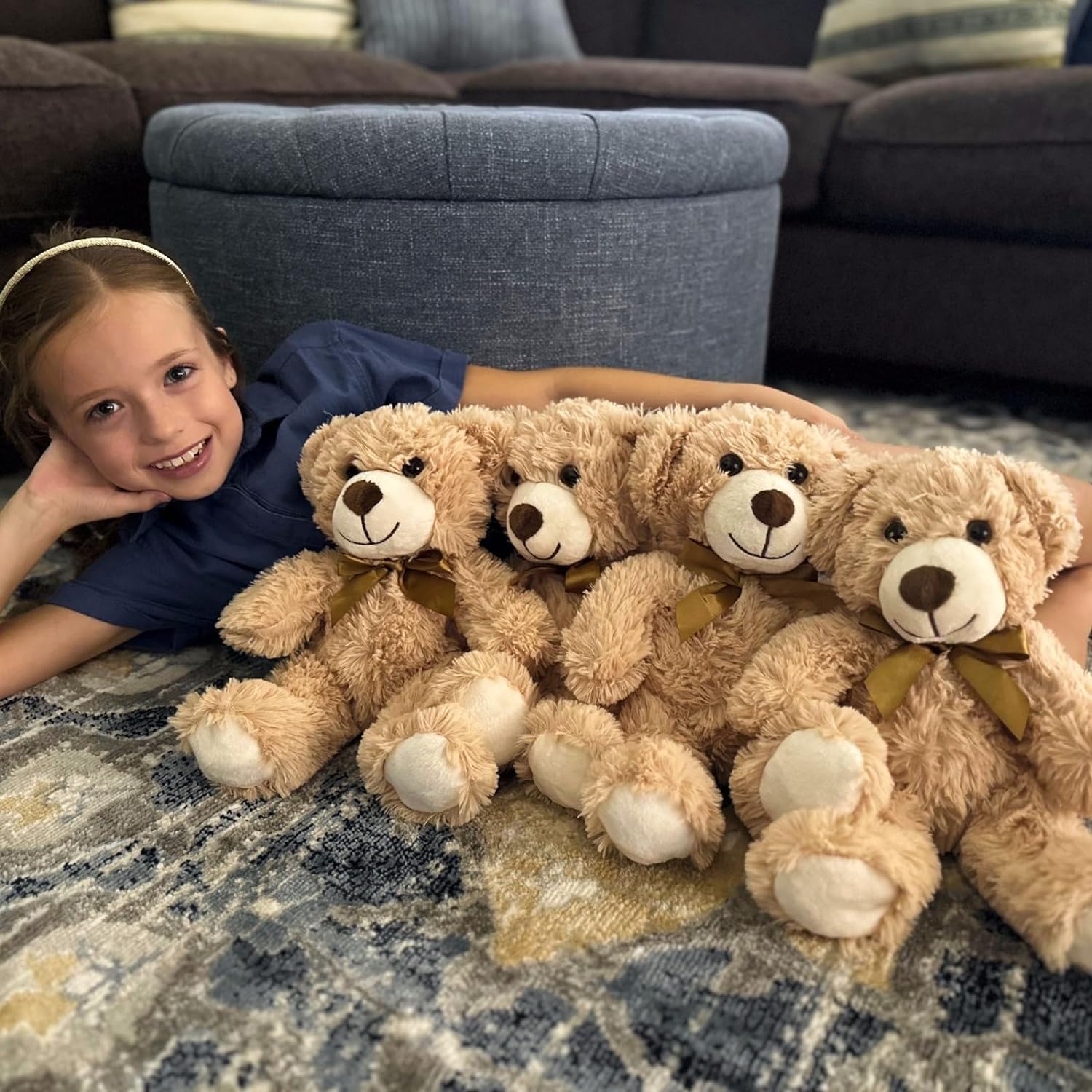 Morismos 5-Pack Teddy Bears 14-Inch Bulk Plush photo 3