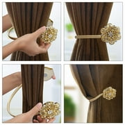 Organizer Crystal Flower Curtain Magnetic Buckle Tieback Hold Back Home Curtain Back Clip