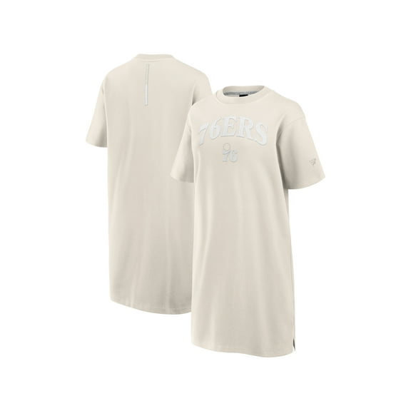 Women's Fanatics Cream Philadelphia 76ers Elements Go Tri-Blend T-Shirt Dress