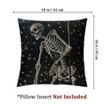 thumbnail image 4 of nygtbtfer Halloween Skull Pillow Square Decor Black Skeleton Rowing A Boat Decoration Throw Pillow Case Cushion Cover for Kitchen Sofa White, 4 of 7