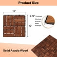 thumbnail image 3 of Miniyam 30 PcsInterlocking Deck Tiles, Acacia Solid Wood, 12x12 inch, Outdoor Balcony, Brown, 3 of 8