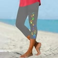 thumbnail image 2 of Stamzod Women Capris for Summer Graphic Printing High Waisted Yoga Leggings Casual Slim Fit Crop Pants for Women on Clearance Gray L, 2 of 4