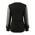 thumbnail image 5 of YUHAOTIN Female Tops for Teens Women Sheer Lace Mesh Patch Rhinestone Top Elegant Slim Blouse V Neck Long Sleeve Tops Party Tops Womens Plus Tops, 5 of 5