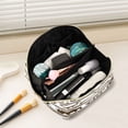 thumbnail image 2 of Iauyy Rhombus Cosmetic Bag with Handle Large Capacity Luxury Twill Travel Makeup Bag ,Newt Art Style, 2 of 8
