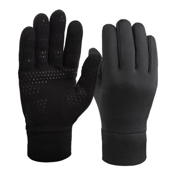 Touch Screen Running Gloves - Thermal Winter Glove Liners for Cold Weather  for Men & Women - Thin, Lightweight & Warm Black Gloves for Texting,  Cycling & Driving, Black 