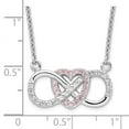 thumbnail image 4 of 925 Sterling Silver Cable Necklace with Pendants Chain w/CZ Heart w/Infinity Symbol 16 inch, 4 of 4
