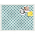 thumbnail image 2 of PinPix 28x22 Custom Cork Bulletin Board Argyle Turquoise Poster Board Has a Fabric Style Canvas Finish, Framed in Argyle Turquoise, by ArtToFrames (PinPix-648), 2 of 6