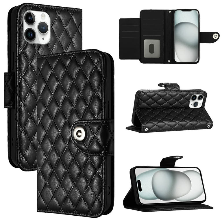 iPhone 16 Case ,Wallet Magnetic Cover Shoulder Neck