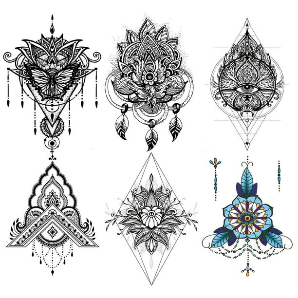 Tatuajes Simulación Tatuaje Temporal para Adultos 6 Piezas Transferencia Extraíble Mujeres Y Hombres