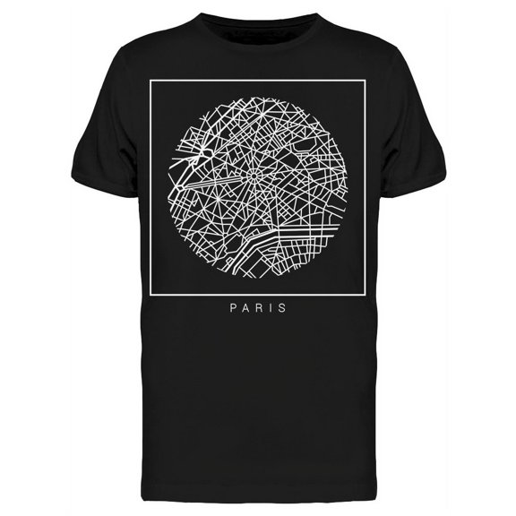 Paris Map Sketch T-Shirt Men -Image by Shutterstock, Male Small