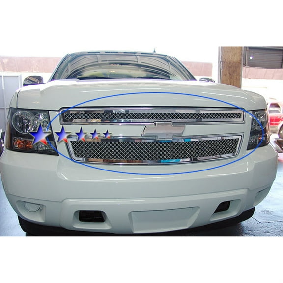 2007-2014 Chevy Avalanche /2007-2014 Chevy Suburban /2007-2014 Chevy Tahoe Not For Hybrid Stainless Steel Polished Finish 2.5 Mm Wire Mesh Mesh Grille