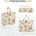thumbnail image 6 of FORMRS Womens Corduroy Tote Bag Crossbody Shoulder Handbag with Pocket, Beige Watercolor Seashells, 6 of 7