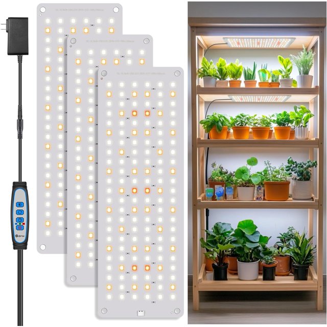 Grow Lights for Indoor Plants LED Full Spectrum Plant Light for Indoor Growing Seed Starting Slim Grow Lamp with UL Adapter Timer Light Modes Dimmable