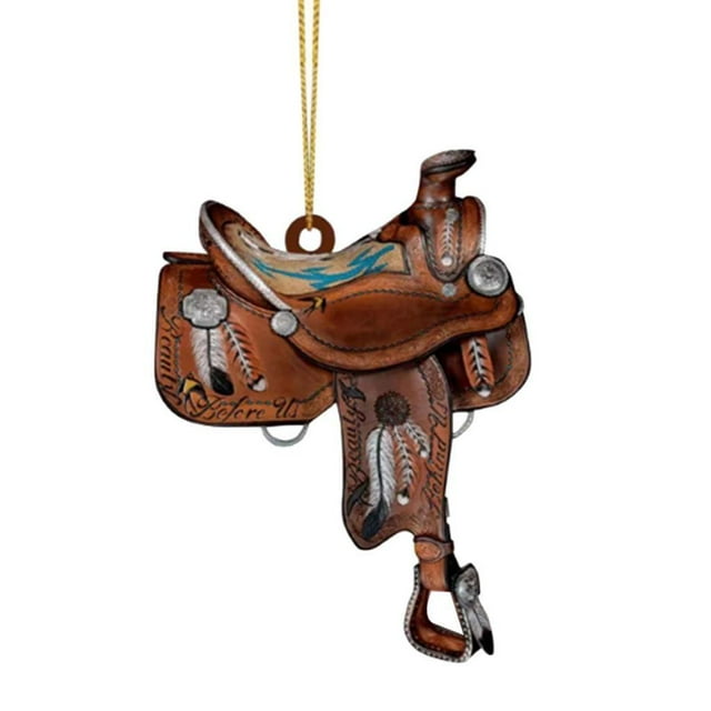 Llavero con forma de silla de montar de caballo, llavero para coche, amuleto creativo para bolso, estilo vaquero occidental realista Estilo I