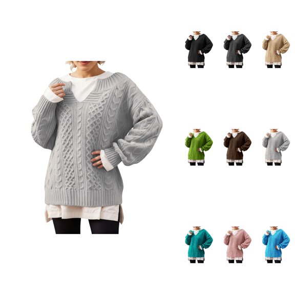 Knit Sweater Winter Warm Soft Turtleneck Pullover Casual Loose Fit Long Sleeve Crewneck Top For Fall Season Comfort Outfits