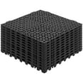 thumbnail image 1 of KFFKFF Modular Interlocking Cushion, 12 Pack 12" x 12" Splicing Drainage Mats, Soft PVC Interlocking Drainage Floor Tiles,Non-Slip Drainage Holes for Restroom, Bathroom, Kitchen, Pool, Wet Areas, Blac, 1 of 9