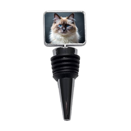 Birman Cat Photo Wine Bottle Stopper Cap Plug
