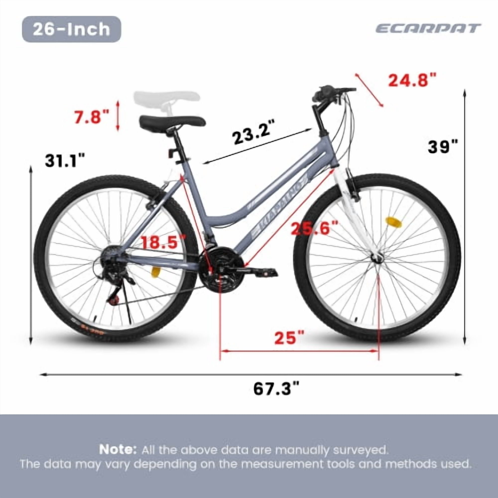 POVANLI  26" Mountain Bike,21-Speed Dual V-Brake Mountain Bike,Ergonomic High-Carbon steel Frame Black