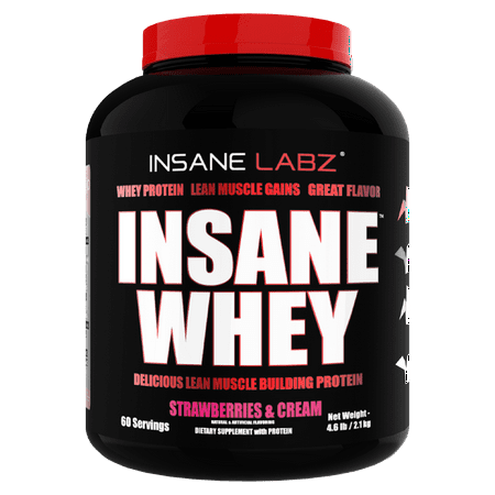 Insane Labz Insane Whey - 100% Muscle Building Whey Protein, Natural Flavors, Post Workout- Naturally Occuring Amino Profile - Kosher and Halal Approved - 5 lbs 60 servings -