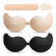 thumbnail image 1 of Bra Cmojsk sin tirantes, adhesivo y push-up, 2 pares, negro y beige, 1 of 7