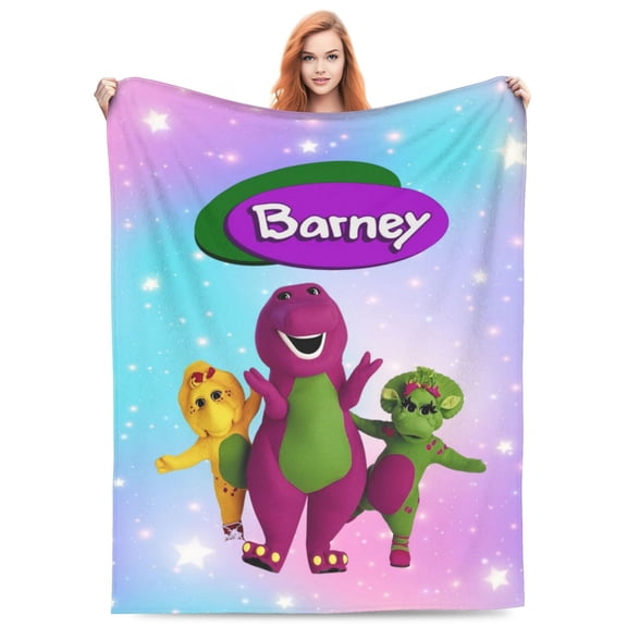 Barney Dinosaur Friends Blankets Lightweight Throw Blanket Soft Fleece Blanket Birthday Sofa Bedding Blanket For All Season 40"x30"