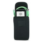 USA GEAR CGM System Device Belt Case with Belt Loop, Carabiner Clip, Flexible Neoprene - Black