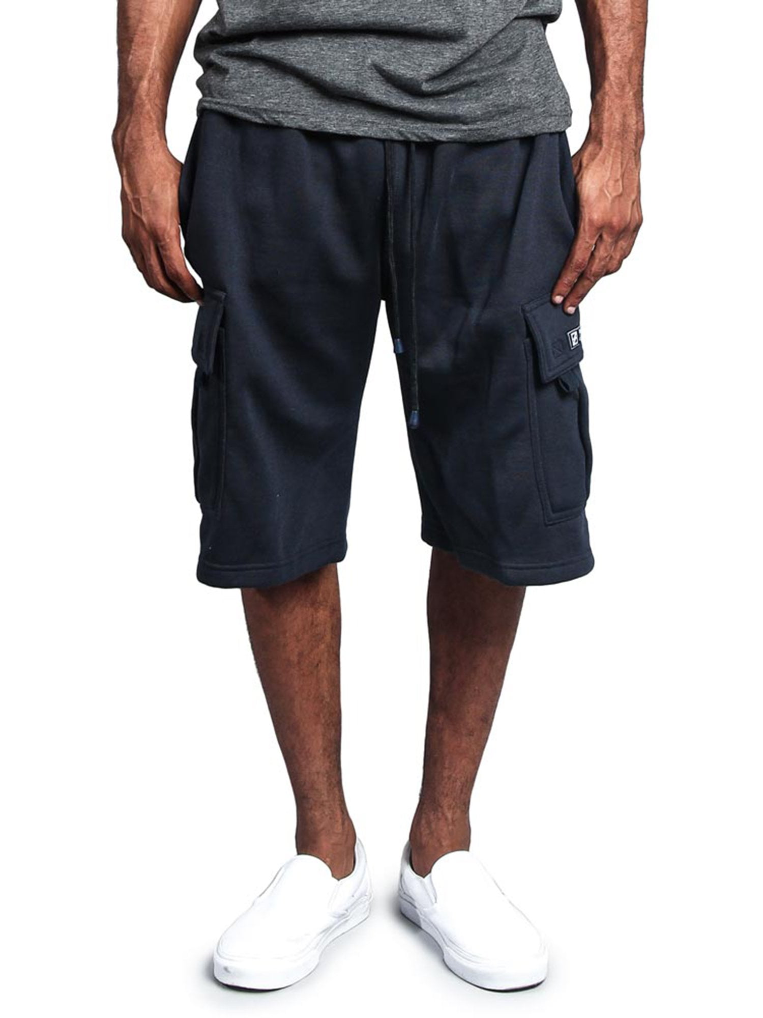 g-style usa men's solid fleece heavyweight cargo shorts fs76 - navy - x ...