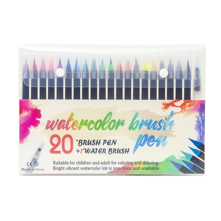 Set of 20 Real Brush Pens Water Coloring Brush Pens for Coloring Books  Comic Calligraphy Gift for Artists 