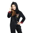 thumbnail image 4 of Harry Potter Kids' Hooded One-Piece Hogwarts Houses Pajama Union Suit - Ravenclaw Hufflepuff Slytherin Gryffindor, 4 of 7