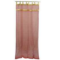 Mogul 2 Indian Curtains Rust Golden Sheer Drapes Panels 84