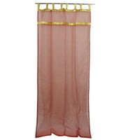 Mogul 2 Indian Curtains Rust Golden Sheer Drapes Panels 108
