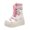 Pink, variant on PEONAVET Comba Boots for Women Fashion Thick Heel Shoes Black and White Lace up Motorcycle Boots Halloween Gifts