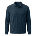 thumbnail image 6 of Men's Corduroy Pullover Polo Shirt Long Sleeve Slim Fit Business Casual Golf Top, 6 of 8
