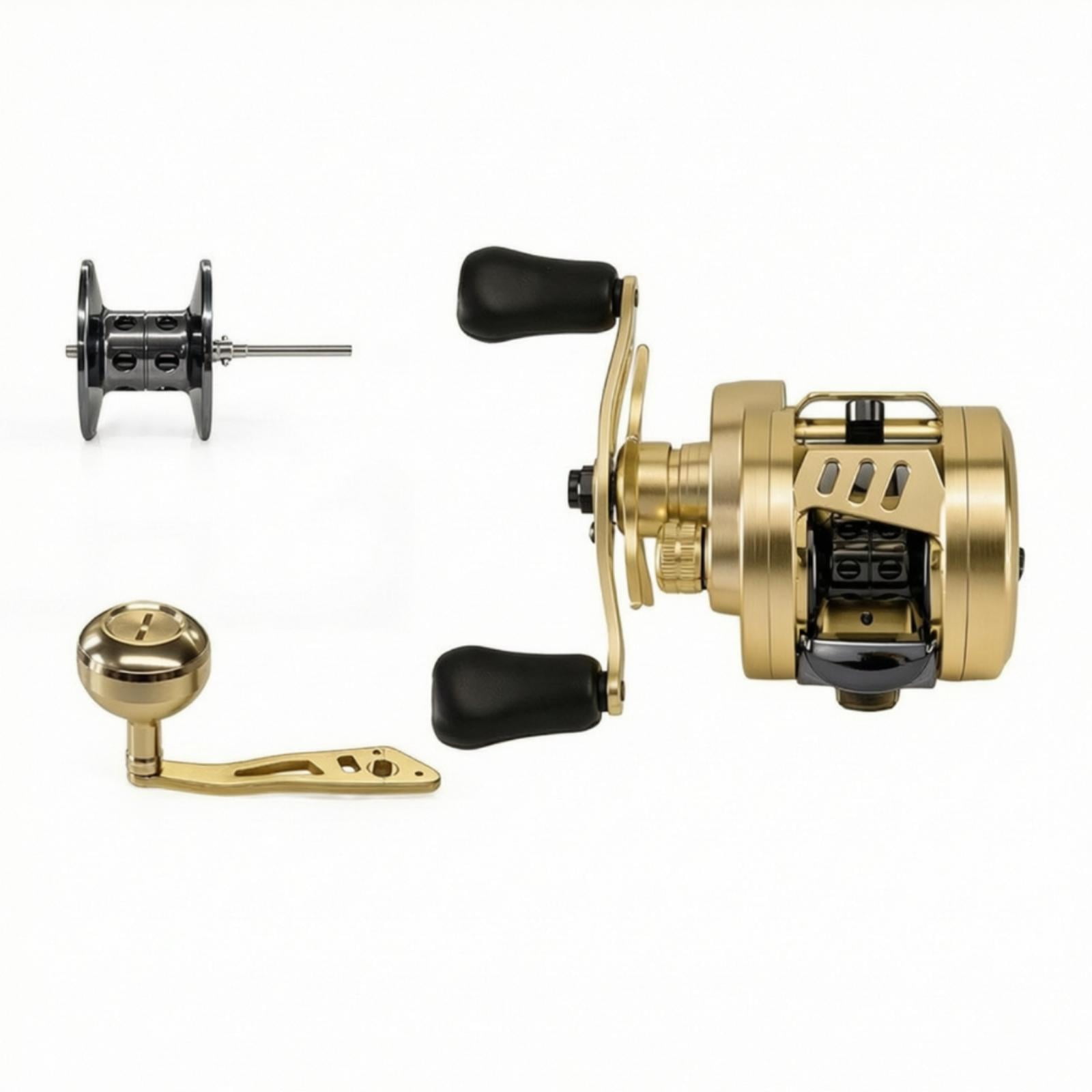 QccHieUs Drum Reel Heavy Duty Reel with Metal Spool for Anglers Saltwater Fishing Gx Metal Baitcasting