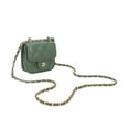 thumbnail image 3 of Quilted Mini Cross Body Bag - PU Vegan leather - Pistachio, 3 of 7