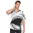 thumbnail image 5 of Sharks Gray Men's Hawaiian Wrinkle Free Button Down Short Sleeve Shirt Casual Shirts Beach Shirts, 5 of 8
