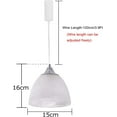 thumbnail image 2 of FSLiving 3-Pack Adjustable Wire Length Frosted White Glass H-Type Track Hanging Light 3.9 Ft Clear Cord E26 Base Pendant Light Fixture,Modern Nordic Loft Aisle Bar Lamp Bulb and Track Not Included, 2 of 7