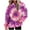 Purple, variant on QQAMB Sweatshirts for Women Tie Dye Printed Drawstring Fall Winter Trendy Hoodies Sweatshirts with Pocket